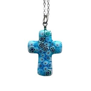 💐2@30.00💐 Murano Venetian glass cross pendant